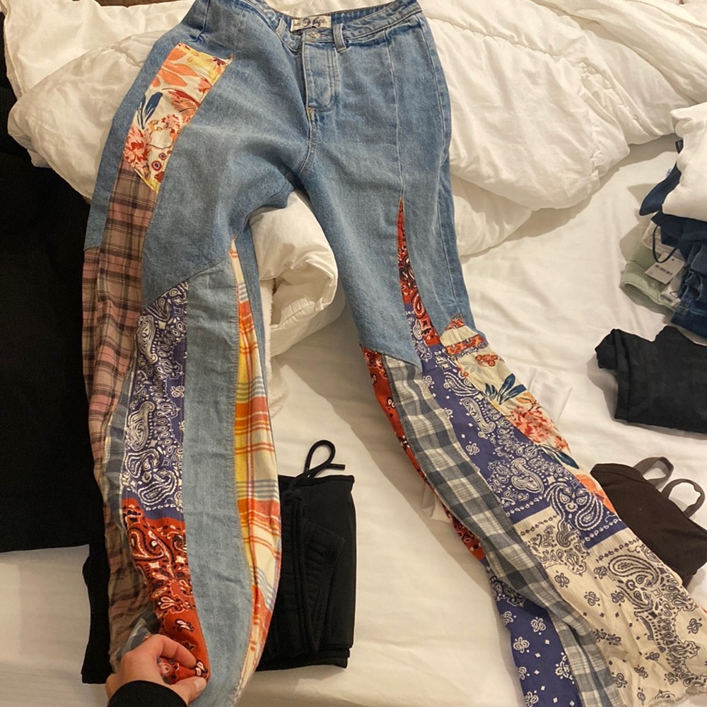 Free people denim flare pants. Size 26